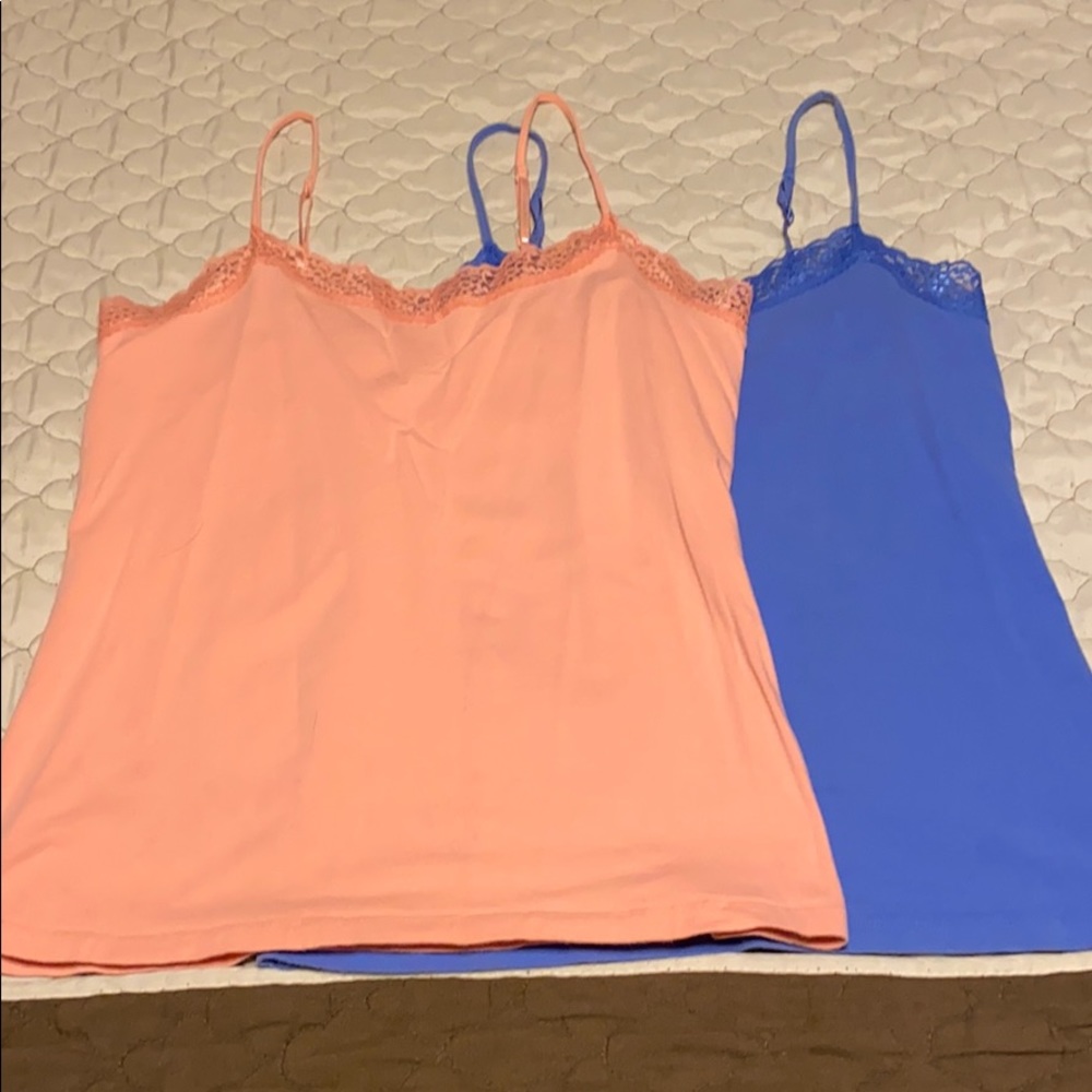 Two lace trimmed Camisoles